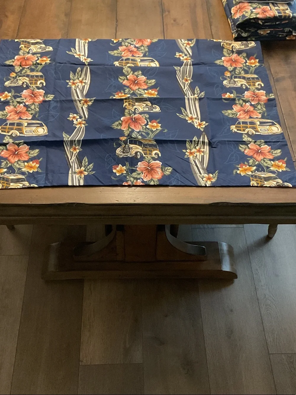 Navy Floral Surfboard Print Queen/Full duvet cover by Dean Miller